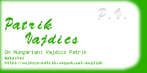 patrik vajdics business card